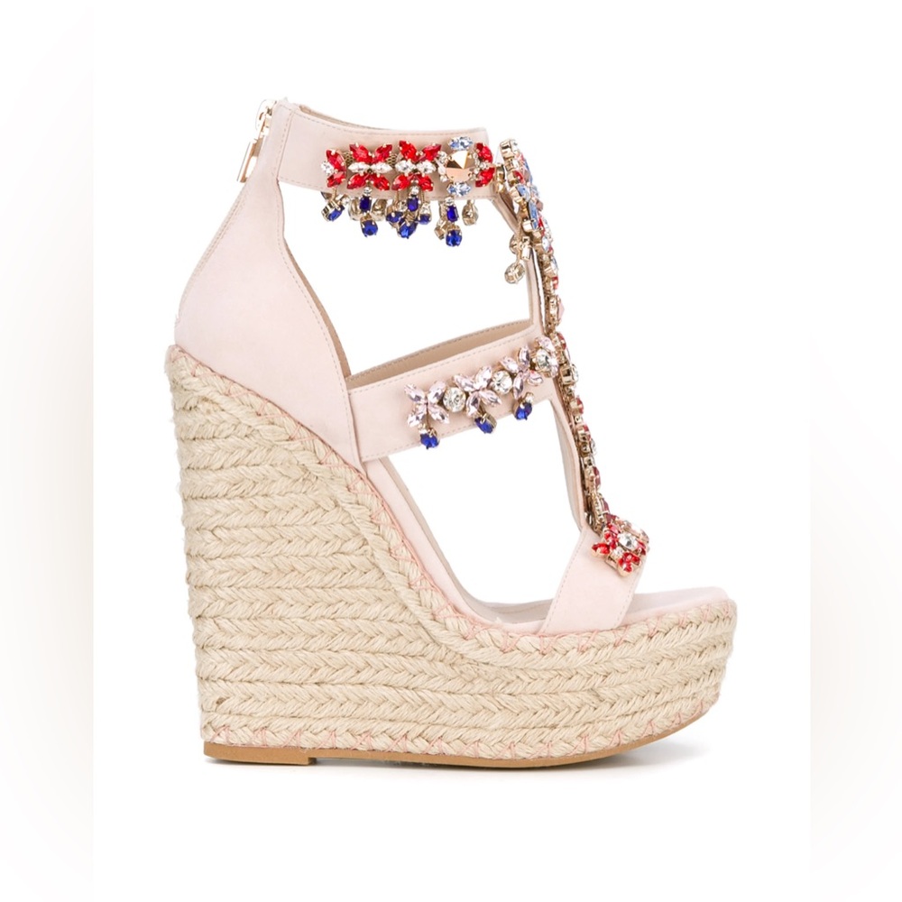 ELIE SAAB Embellished Wedge Sandals